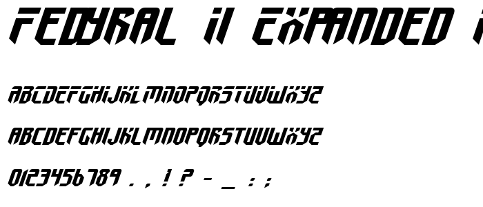 Fedyral II Expanded Italic font
